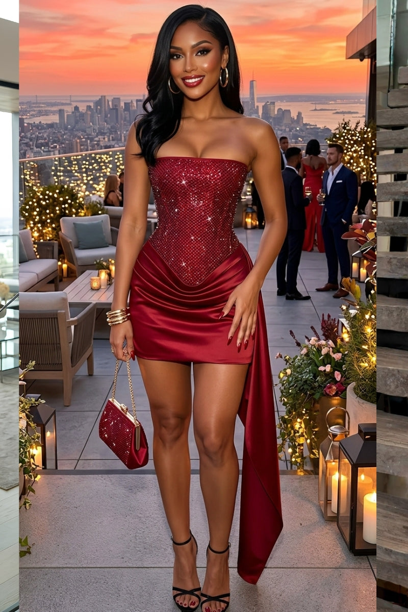 Ethereal Siren Lace Topless Mini Dress